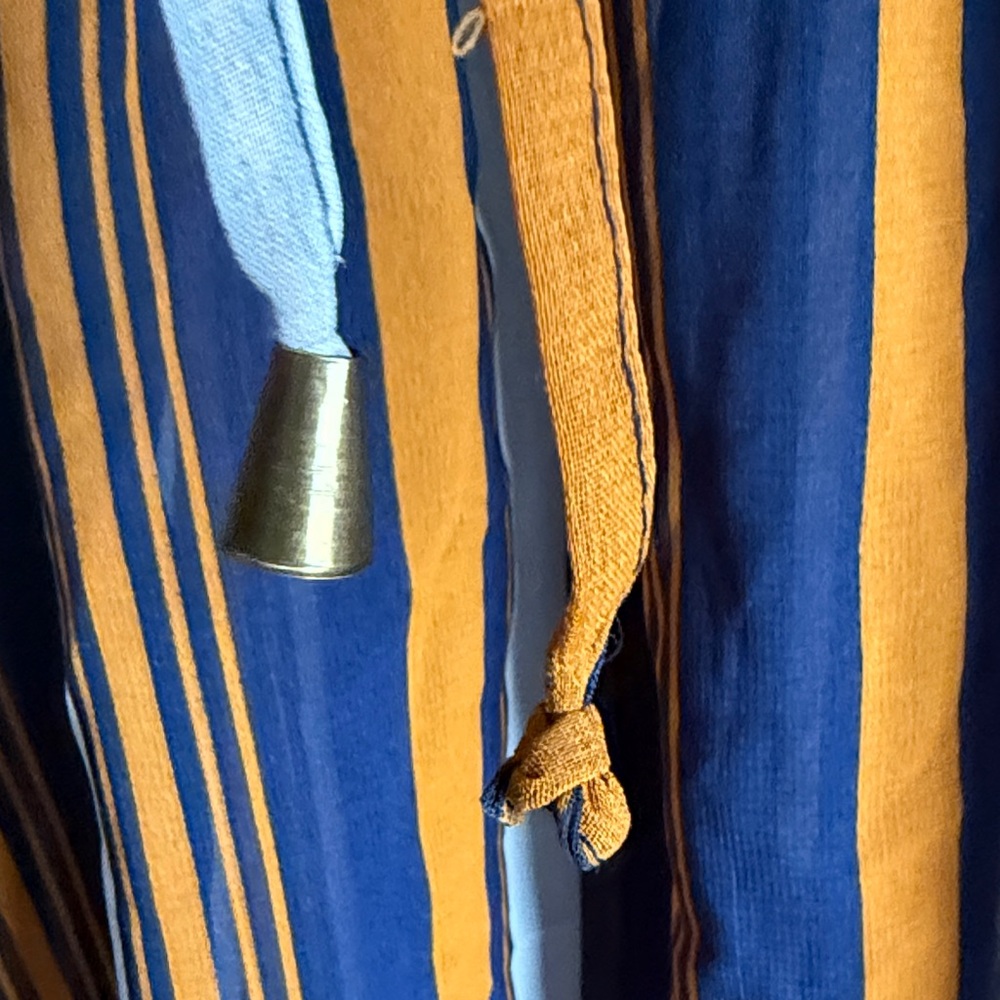 Striped Navy and Mustard Women's Top M - Picture 2 of 4
